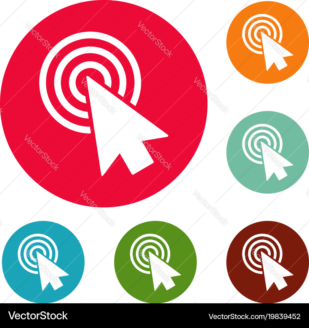 Cursor design element icons circle set Vector Image