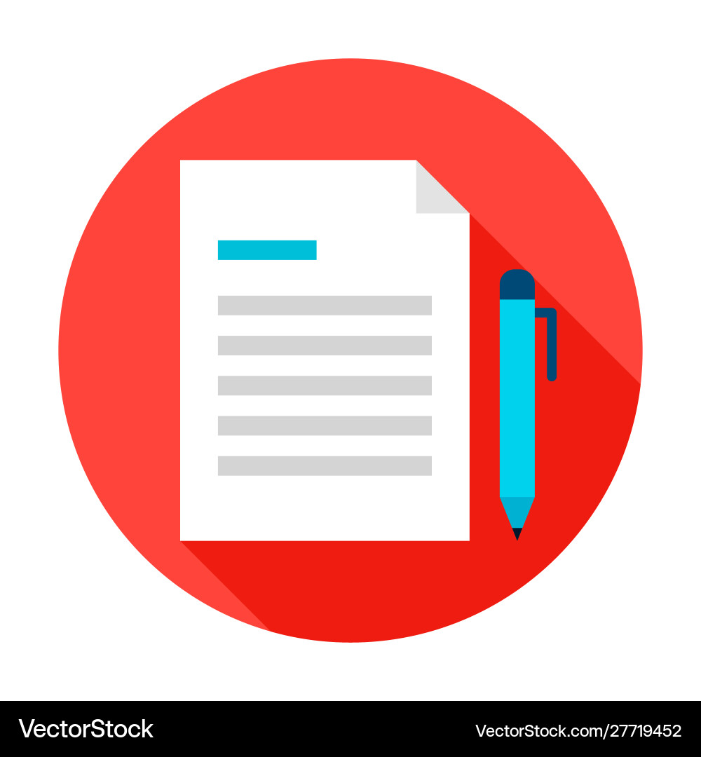 Document write circle icon vector image