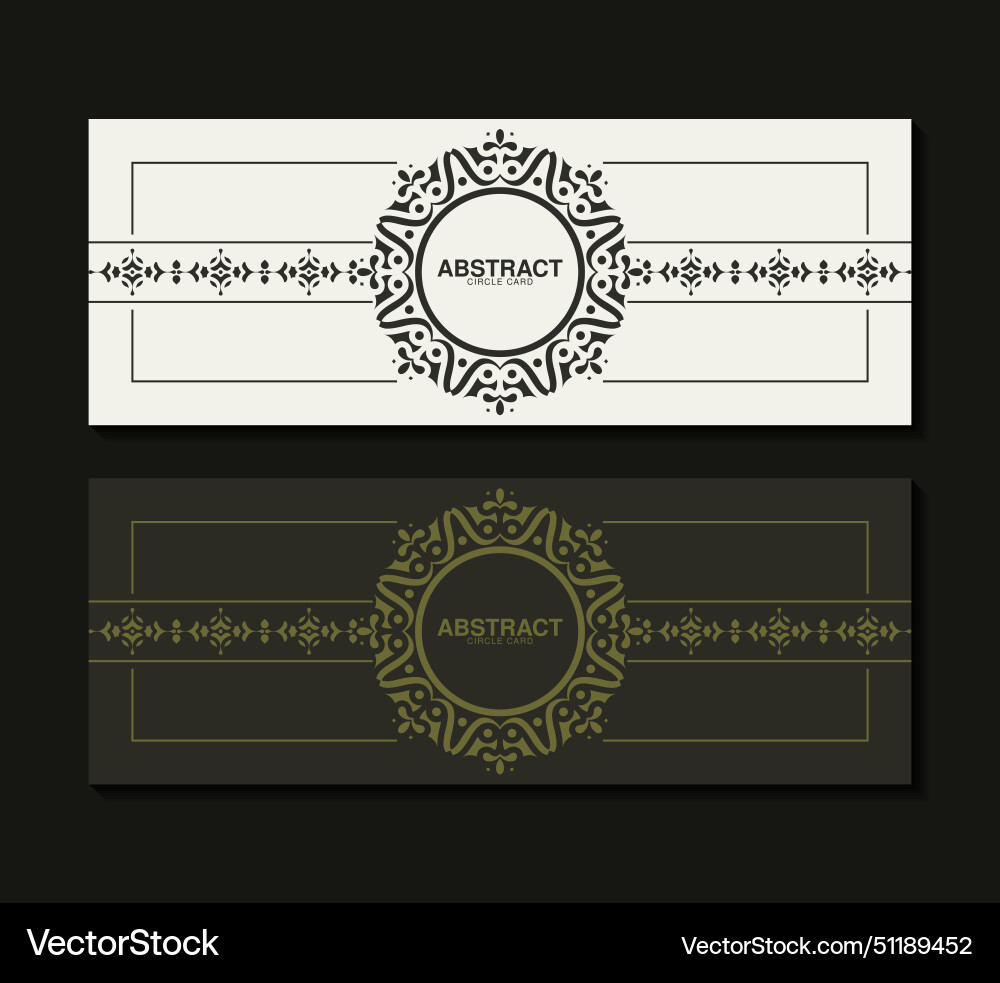 Flat border circle pattern card design Flat border circle pattern card design vector image