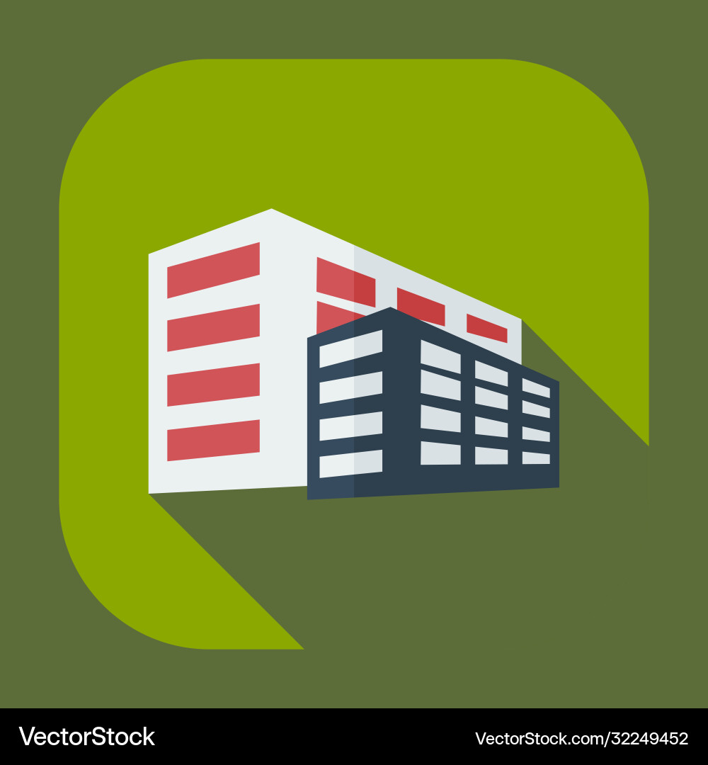 Flat modern design with shadow icons building vector image