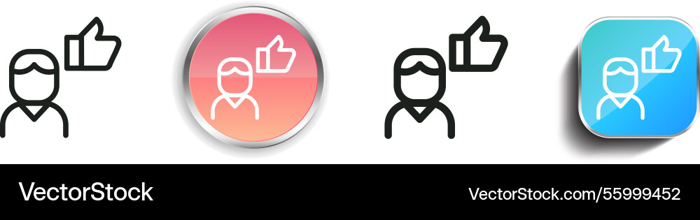 Like icon thin linear regular and button style vector image