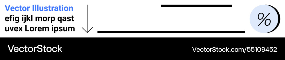 Minimalist design with progress bar and percentage Minimalist design with progress bar and percentage Vector Image