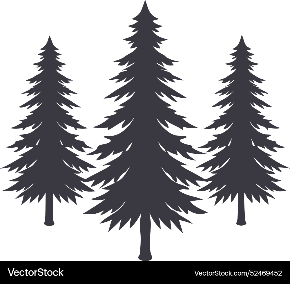 Pine tree and mountain collection Royalty Free Vector Image