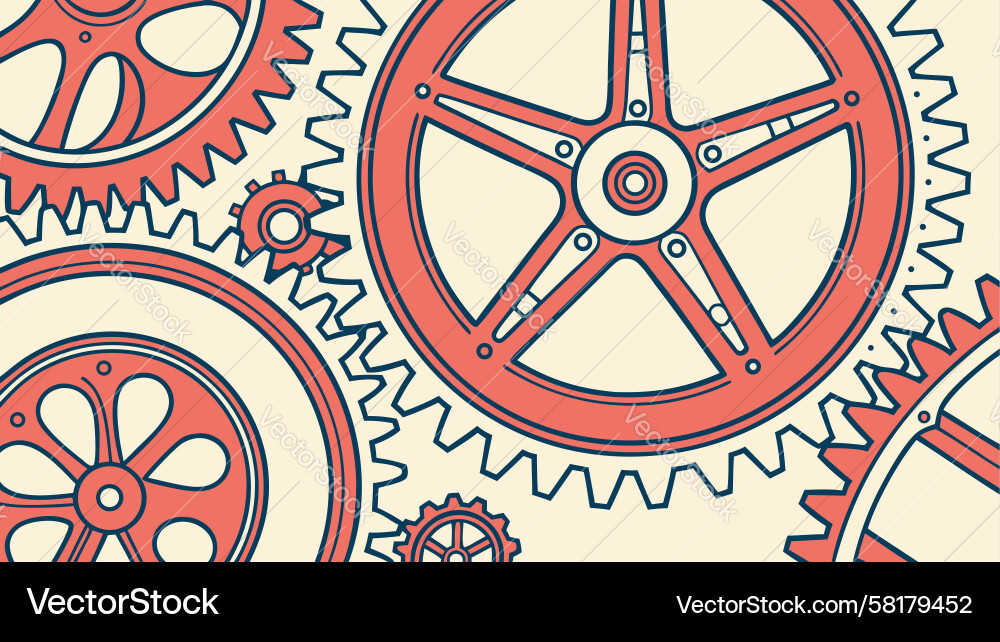 Steampunk Gears & Cogs Pattern Vector Image
