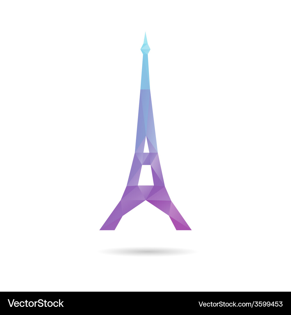 Eiffel tower abstract isolated Vector Image