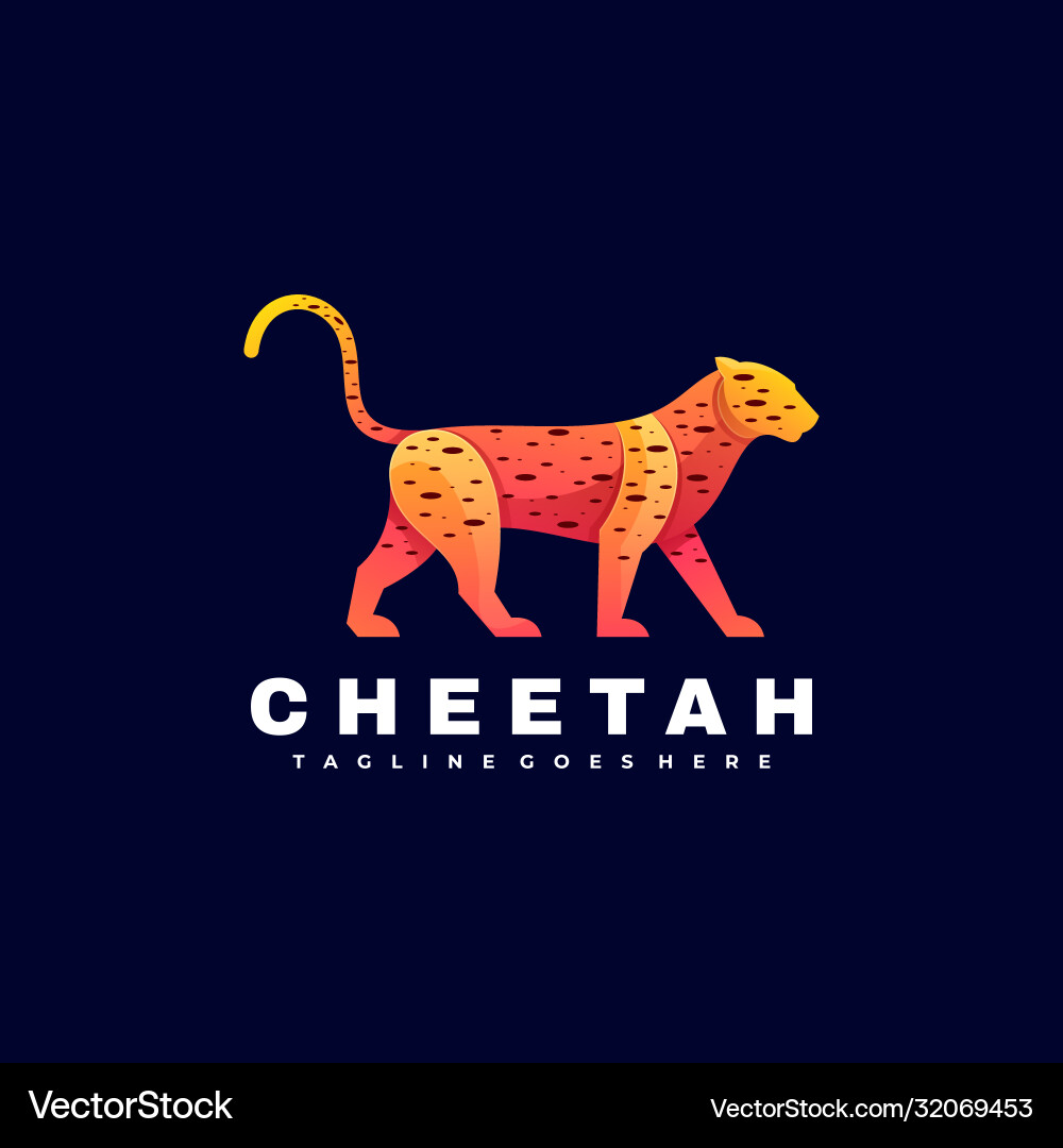 Logo Cheetah Gradienten bunten Stil Logo Cheetah Gradienten bunten Stil vektorbild