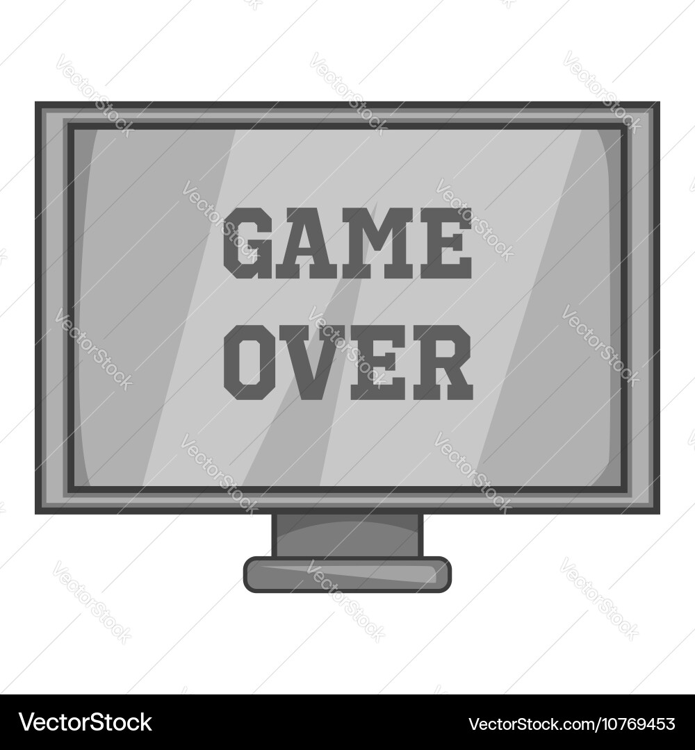 Monitor with word game over icon Vector Image