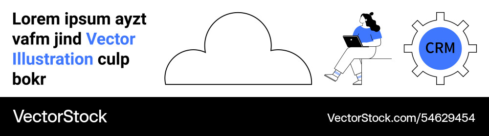 Cloud computing and crm integration diagram Vector Image