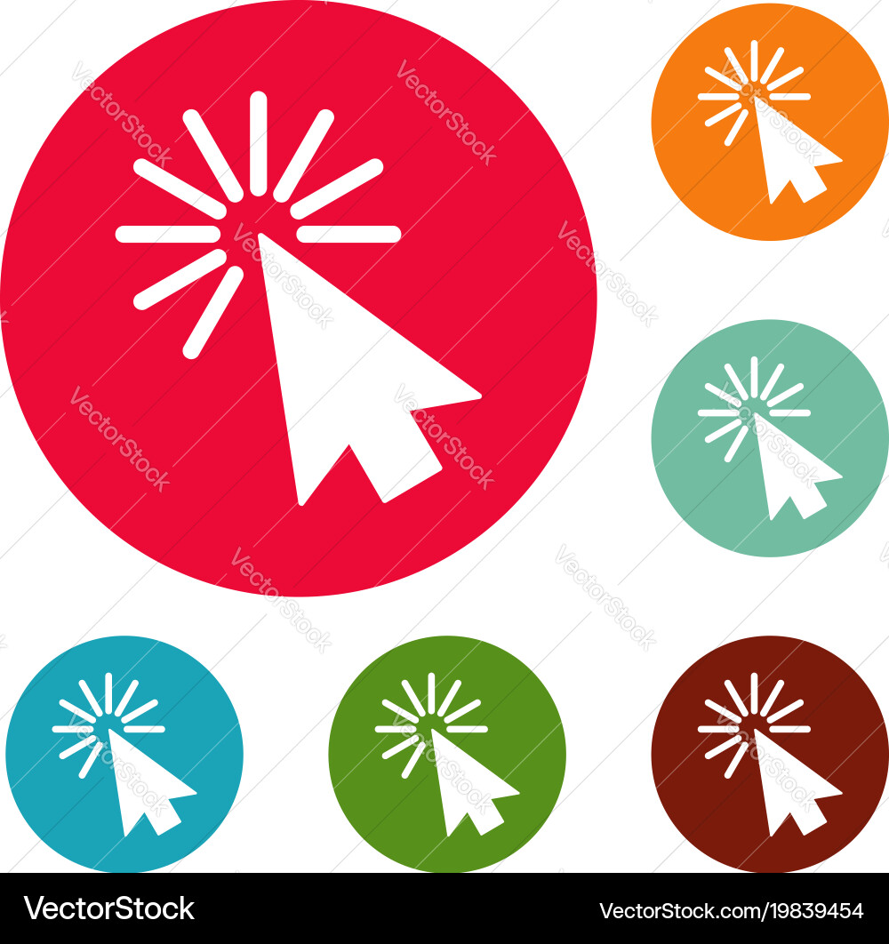 Cursor interface element icons circle set Vector Image