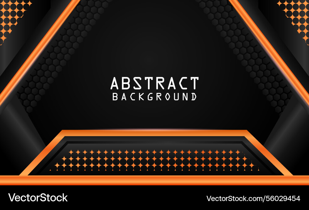 Dark abstract background with orange overlap vector image