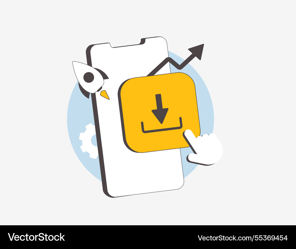 Increase app downloads with effective application vector image