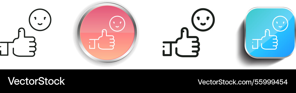 Like icon thin linear regular and button style vector image