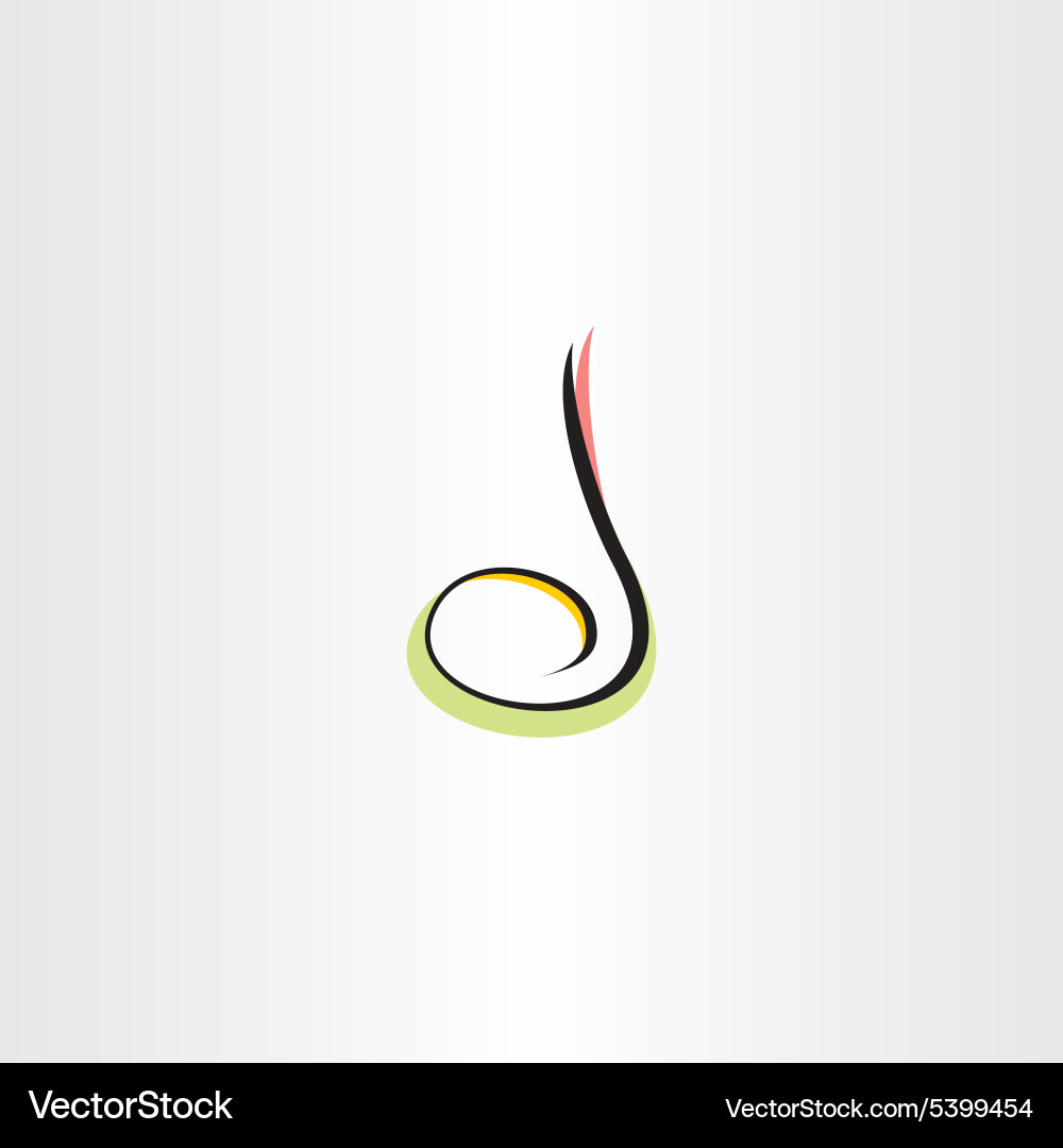 Musical Note D Logo - Colorful Icon Royalty Free Vector