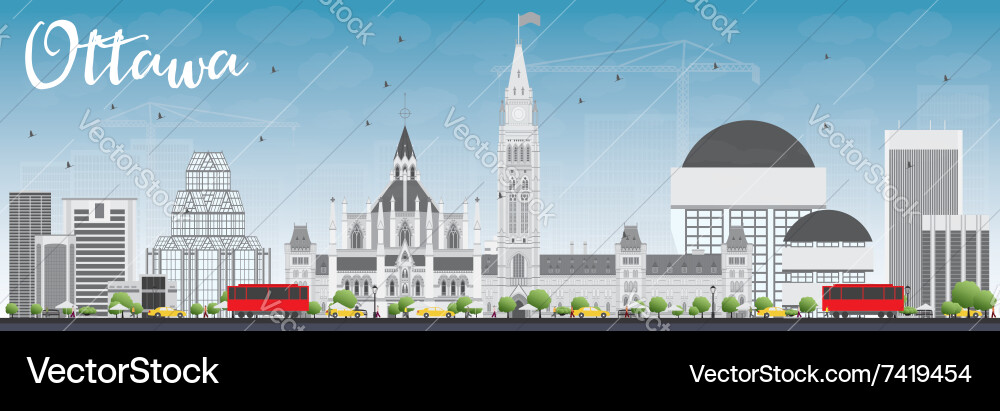 Ottawa Skyline - Canada Cityscape Vector Image
