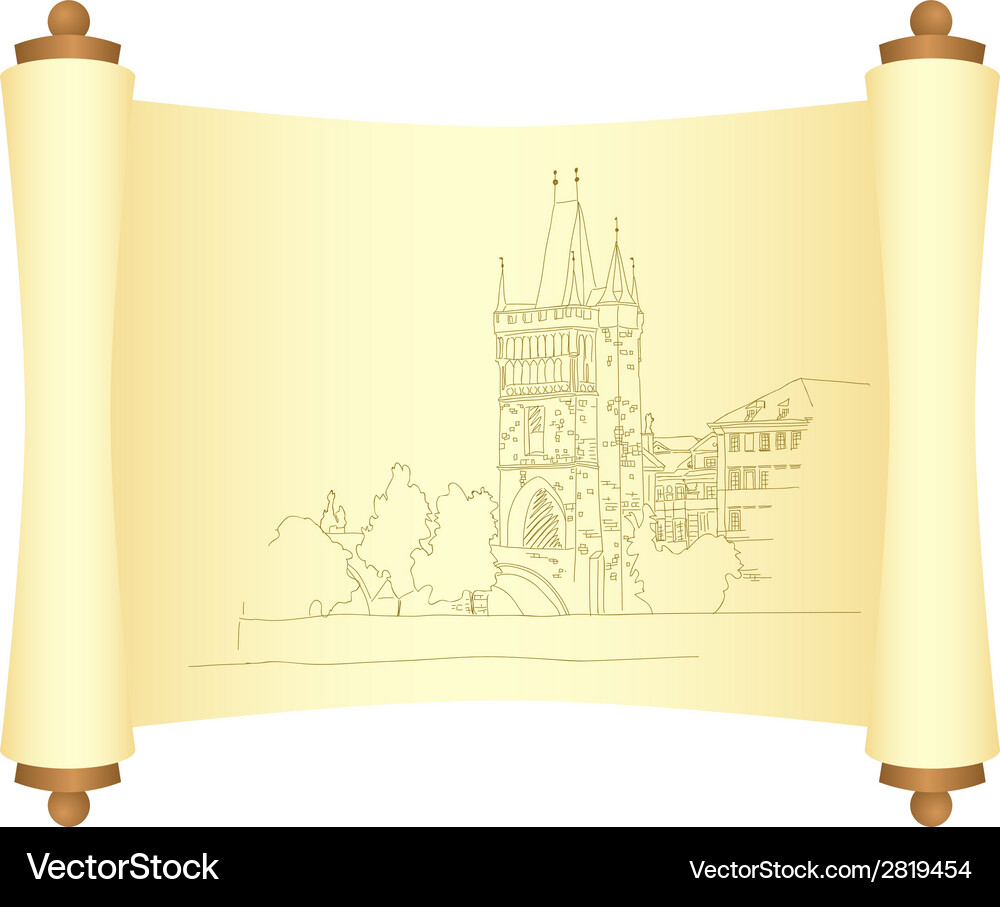 Prag Karlsbrücke Sketch Vektorbild