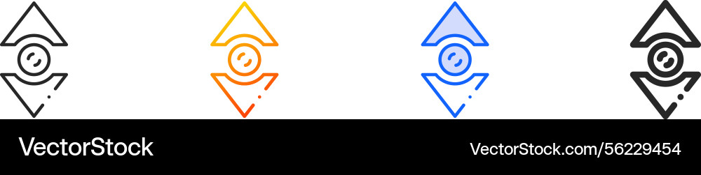 Scrolling iconthin linear gradient blue stroke Vector Image