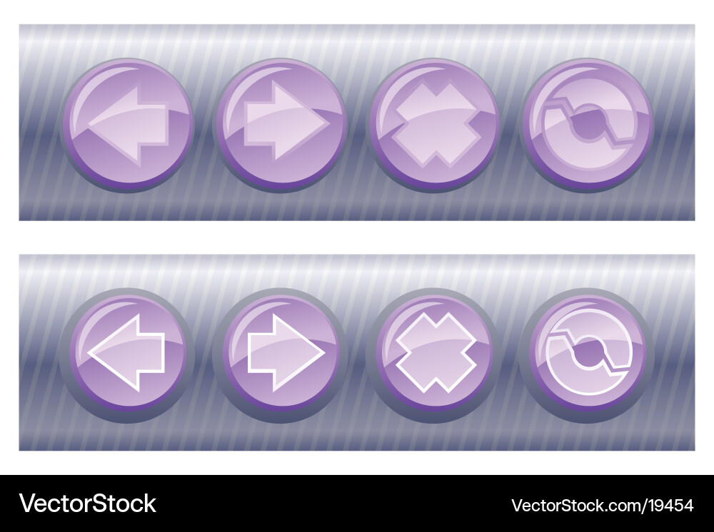 Violet Browser Buttons Set Vector Image