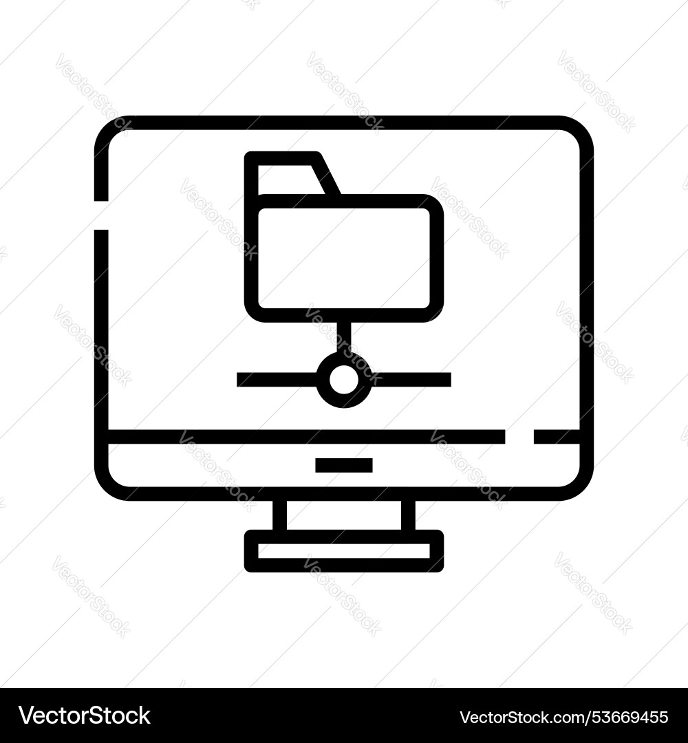 Computer icon outline style design isolated Vector Image