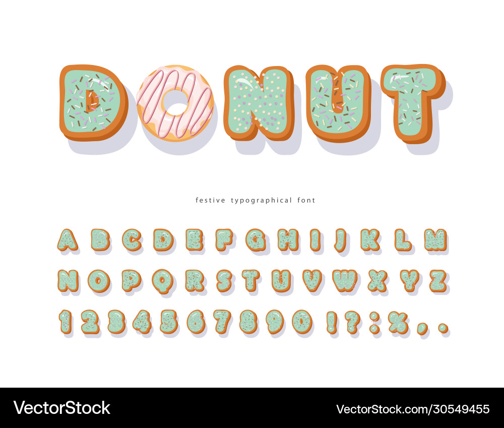 Cute Donut Alphabet Font – Royalty-Free Vector | VectorStock