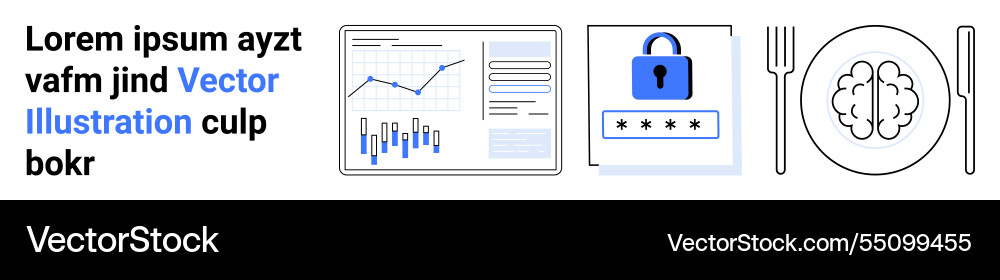 Data analysis with security and culinary metaphor Data analysis with security and culinary metaphor vector image