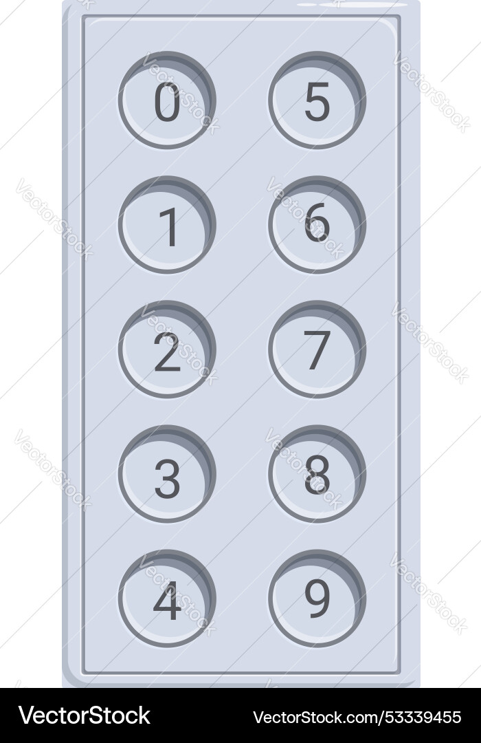 Elevator buttons panel showing floor numbers Elevator buttons panel showing floor numbers Vector Image