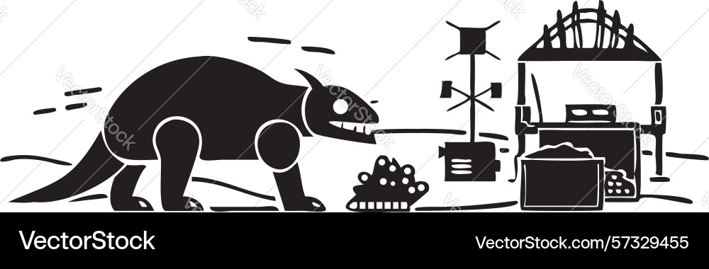 Futuristic robot dinosaur with control panel Vector Image