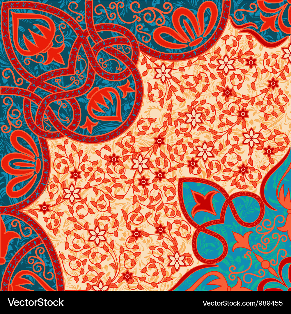 Intricate Floral Arabesque Vector Image
