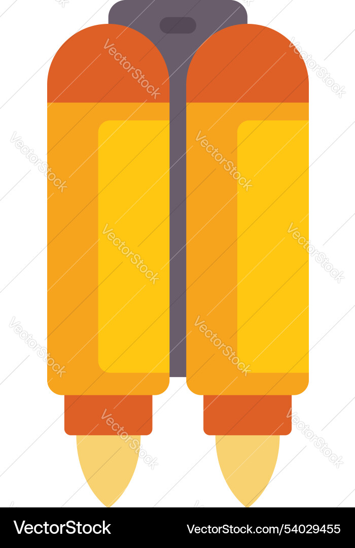 Jetpack generating thrust for takeoff with flames Vector Image