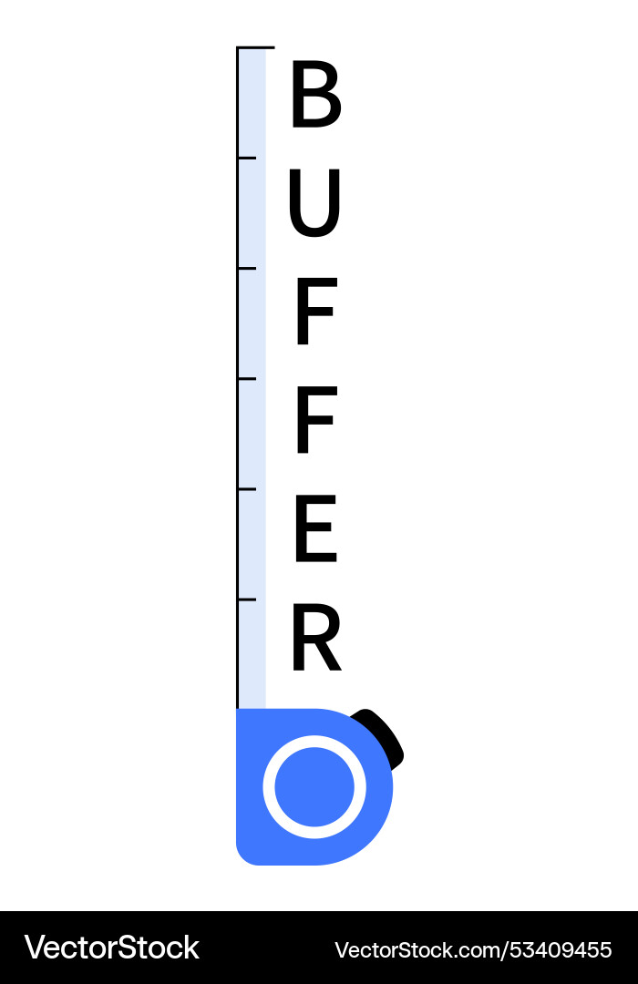 Measuring tape with buffer text representing Vector Image