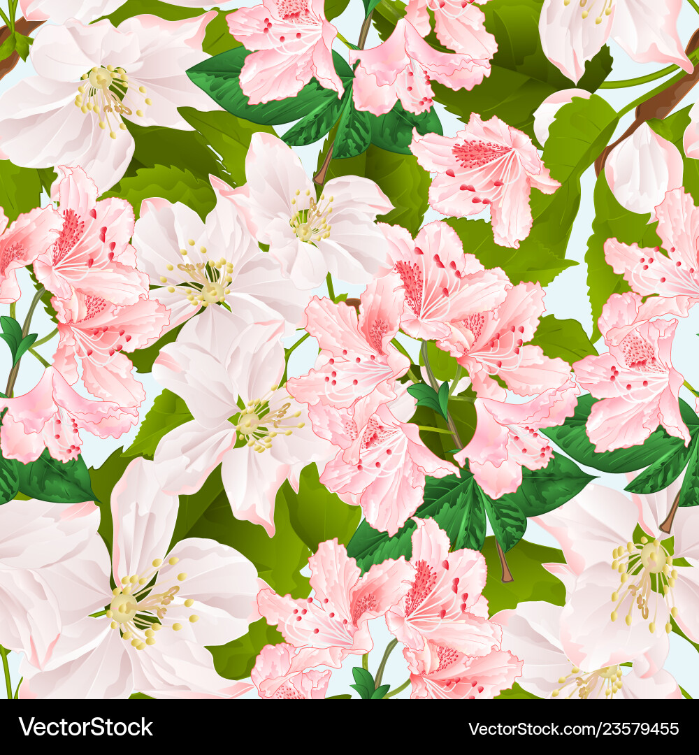 Nahtlose Textur Zweig des Apfelbaums mit Blumen Nahtlose Textur Zweig des Apfelbaums mit Blumen vektorbild