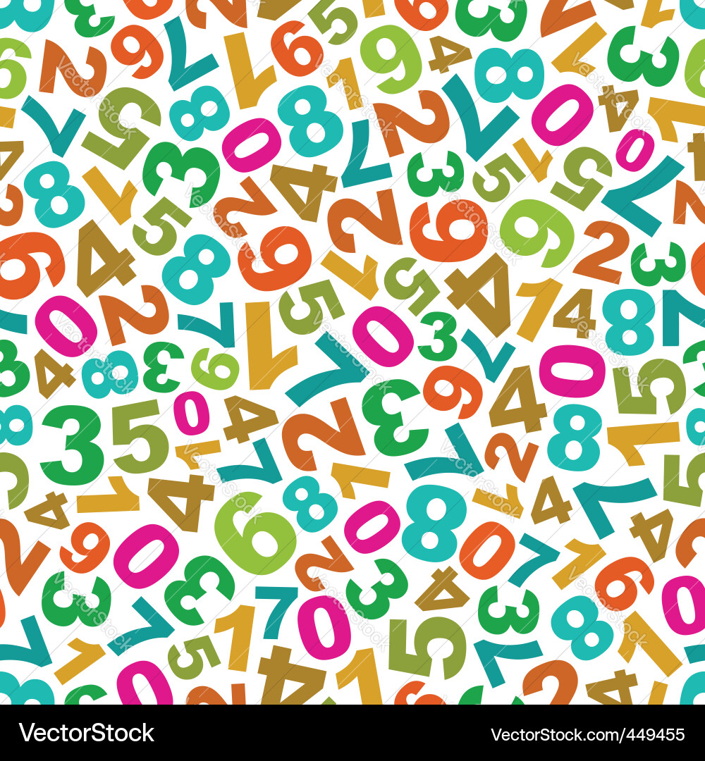 Number Seamless Pattern Vector Image