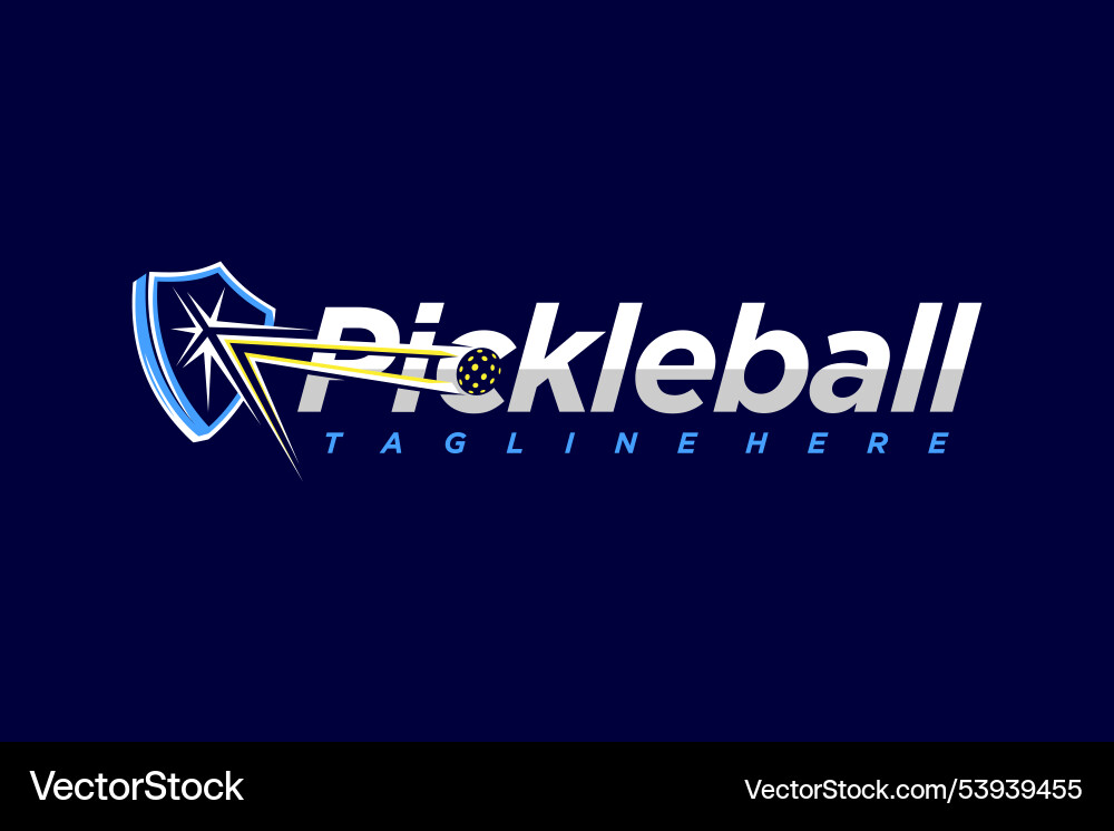 Pickleball lettering logo Royalty Free Vector Image