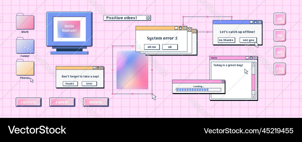 Retro Computer Desktop Interface vector image