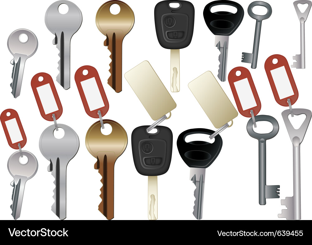Set aus Metallic Keys Vektorbild
