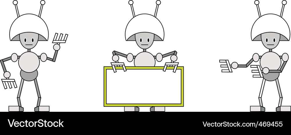 Three funky robots Vector Image