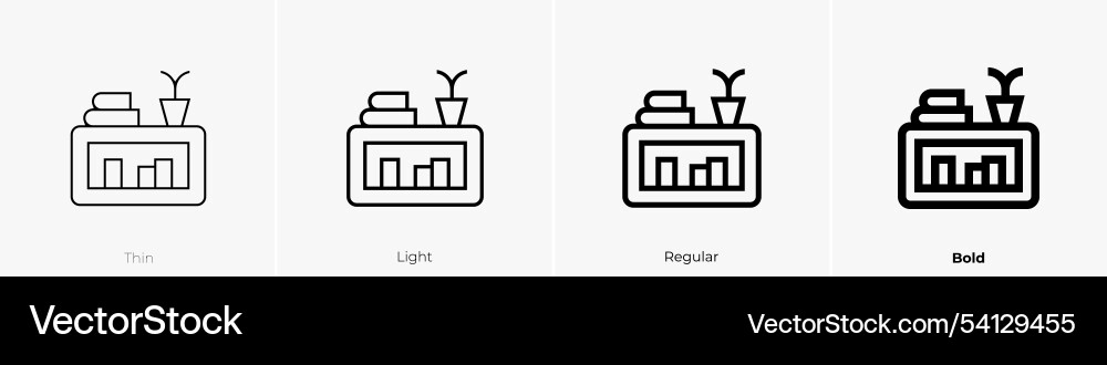 Tidy icon thin light regular and bold style Tidy icon thin light regular and bold style Vector Image