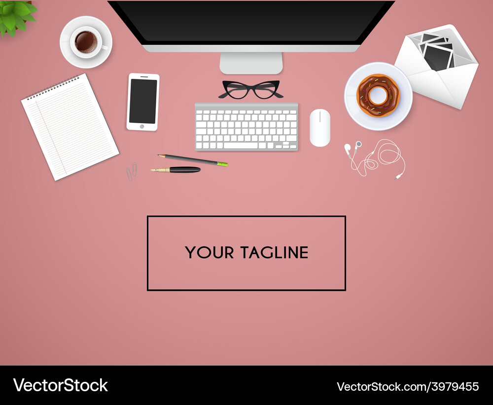 Workplace with isolated objects Vector Image