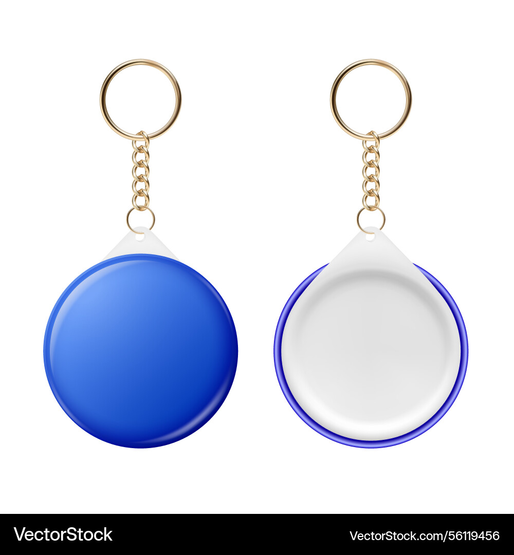 3d realistic round keychain design Vector Image