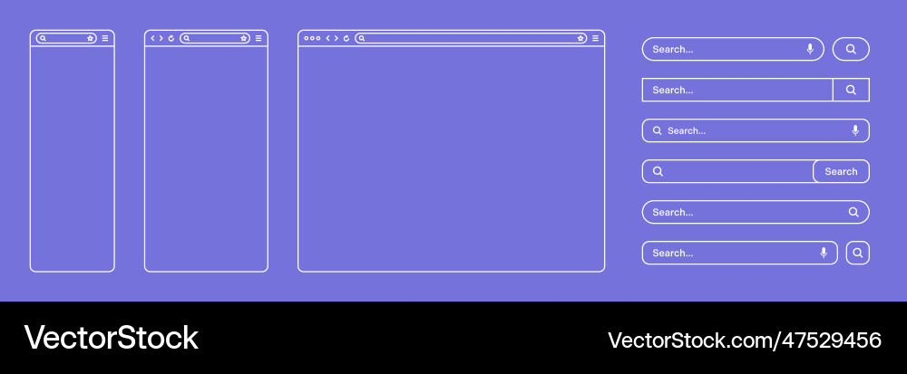 Blank web browser internet page window Blank web browser internet page window vector image