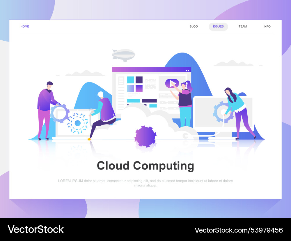 Cloud computing modern flat design concept Vector Image