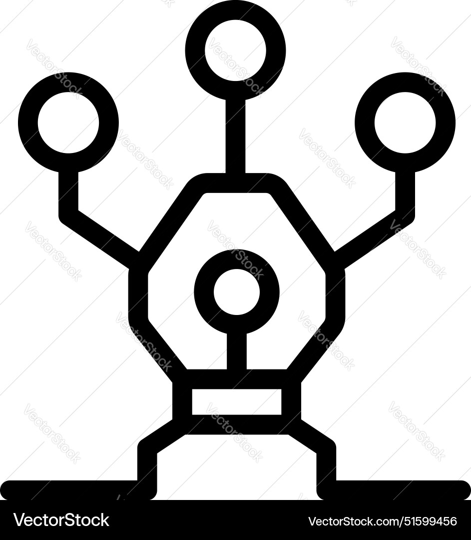 Line art style icon of a machine learning Line art style icon of a machine learning vector image