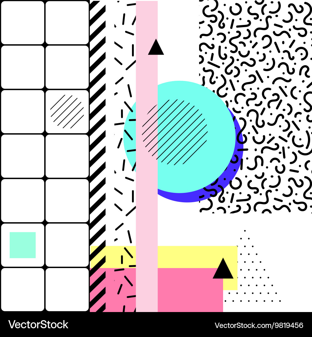 Memphis Style Retro Pattern vector image