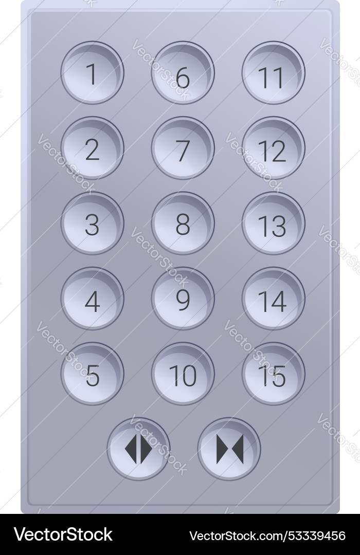 Modern elevator button panel showing floor numbers Vector Image