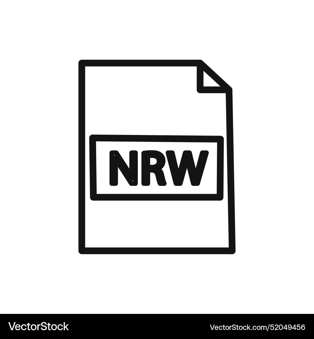 Nrw file document icon linear graphics sign Nrw file document icon linear graphics sign vector image