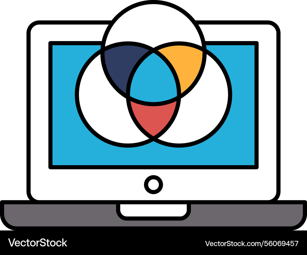 A computer monitor with colorful design vector image