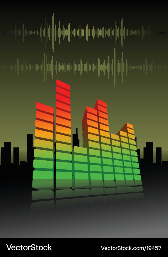 Audio Equalizer Cityscape Vector Image