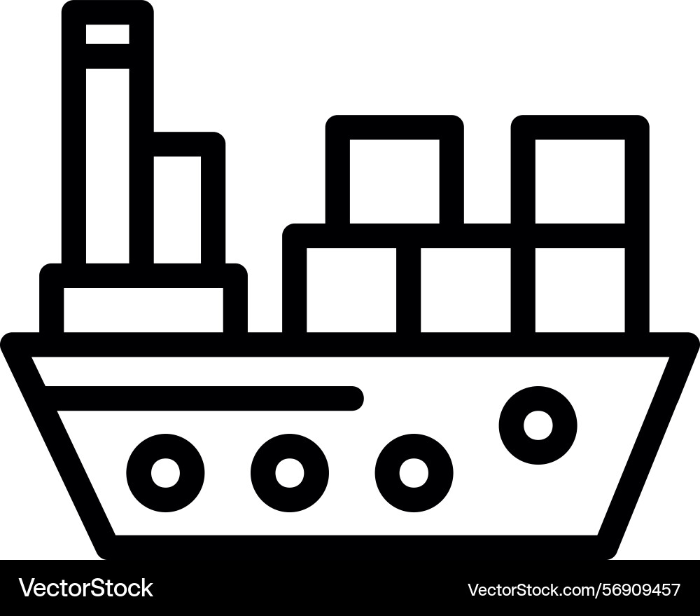 Container ship linear style icon design vector image