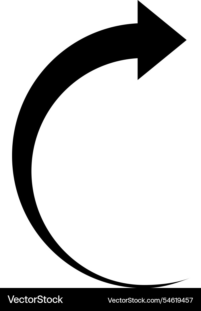 Curve arrow icon sign direction way Curve arrow icon sign direction way vector image