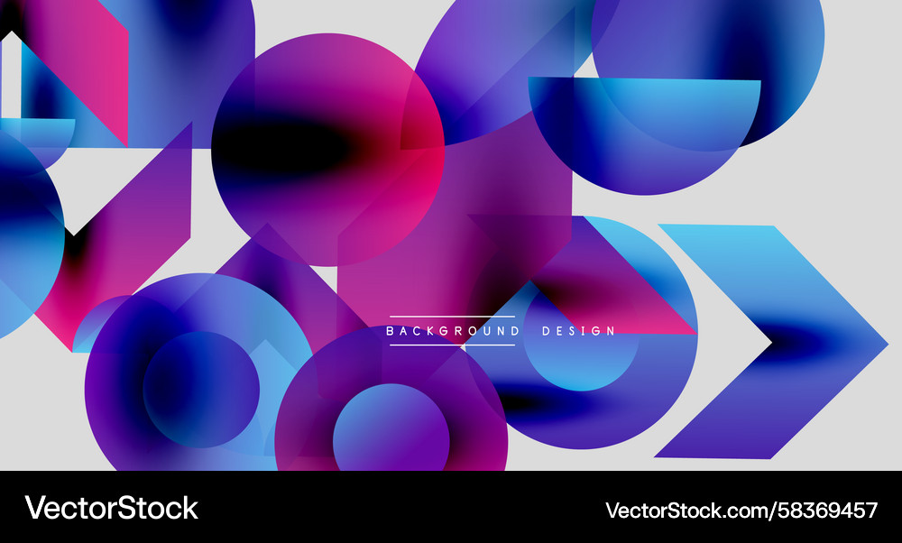 Dynamic Overlapping Shapes - Gradient Vector Image