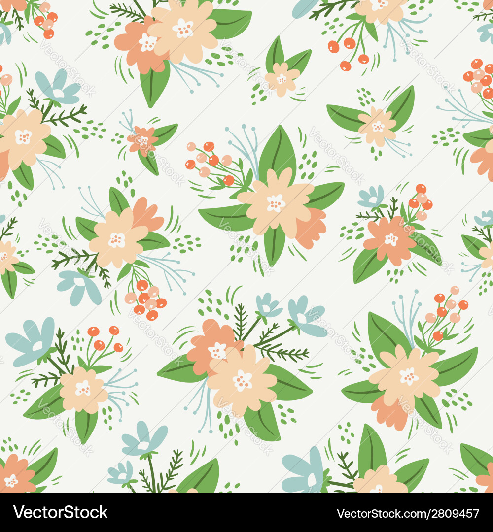Floral Pattern Seamless Texture vector image